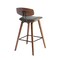 Armen Living Fox 25.5" Counter Height Gray Faux Leather and Walnut Wood Mid-Century Modern Bar Stool LCFOBAWAGR26 - alternate 4